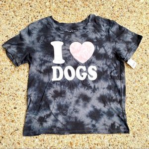 NWT I Love Dogs Tie Dye Short Sleeve T-Shirt Size L